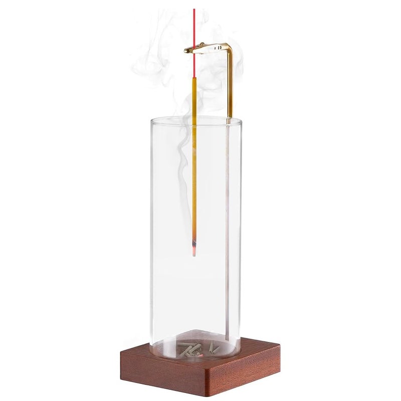 حامل بخور زجاجي شفاف بقاعدة مقاومة للحرارة لراحة المنزل